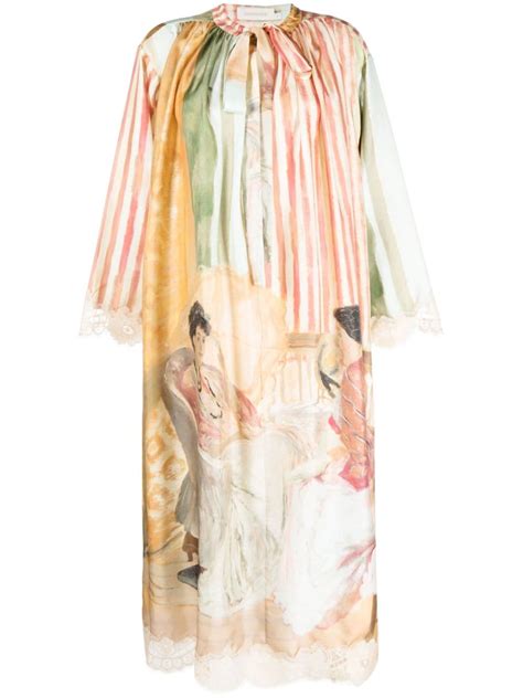 Zimmermann Luminosity Midi Dress Pink Farfetch Sa