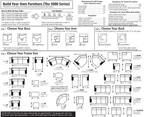 Smith Brothers Build Your Own 5000 Series Five Person Sectional Sofa