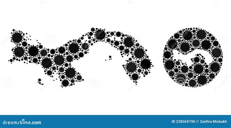 Cartografia Del Mosaico Di Infezione Del Covid Buco E Mappa Del Panama