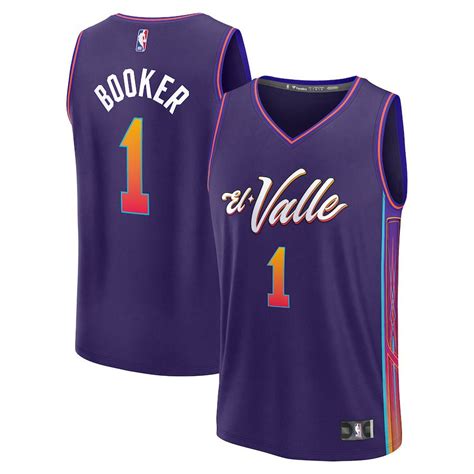 Men Phoenix Suns 1 Devin Booker Fanatics Branded Purple City Edition