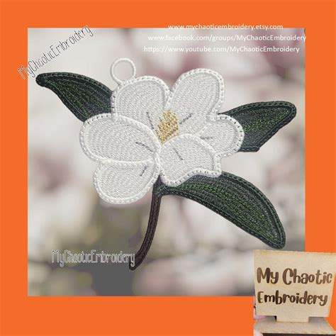 Free Standling Lace Fsl Magnolia Flower Ornament Designs Etsy