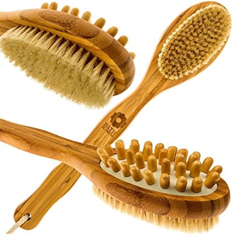 Bamboo Body Brush For Back Scrubber Natural Bristles Shower With Long Handle Ebay