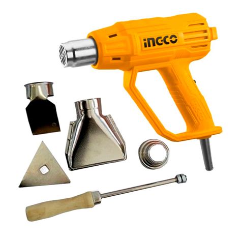 Pistola De Calor Profesional Ingco HG200038 2000W Con 3 Boquillas JVL