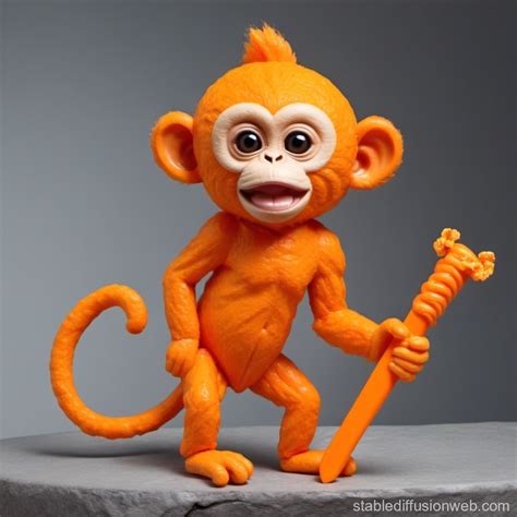 Orange Monkey with Cheetos Sword | Stable Diffusion Online