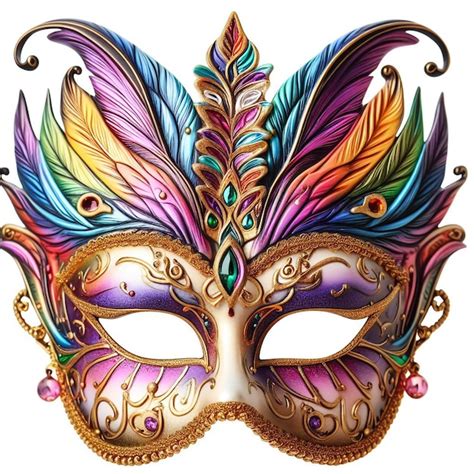 Premium Photo Colorful Carnival Mardi Gras Mask On White Background