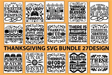 Thanksgiving Svg Bundle Graphic by Blackgraphich · Creative Fabrica