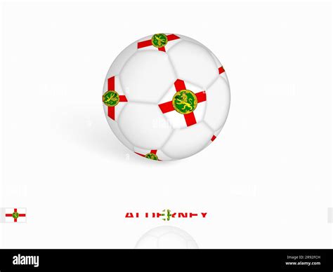 Soccer Ball With The Alderney Flag Football Sport Equipment Vector