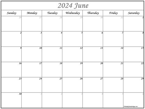 Blank June Calendar Printable Sophi Elisabet