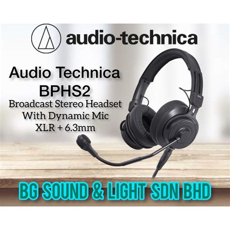 audio technica bphs broadcast stereo headset  dynamic mic xlr