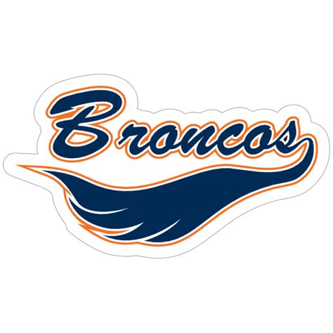 Broncos Logo Type Mascot Sticker