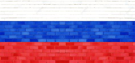 Russia Flag Painted Bricks Wall Art Background Russia Bricks Flag