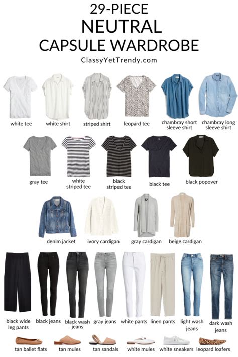 29 Piece Spring 2020 Neutral Capsule Wardrobe