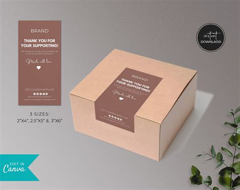 Box Label Template Editable Packaging Labels Modern Thank You Labels