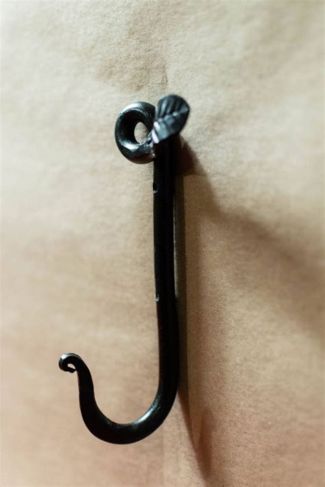 Hand Forged Leaf Hook Etsy