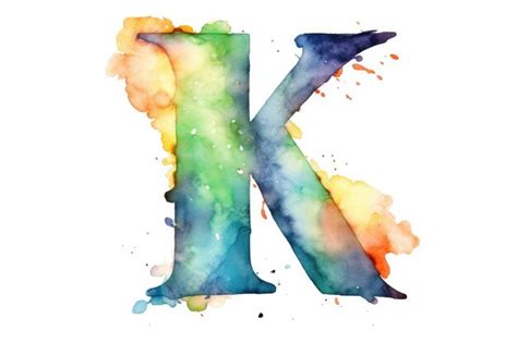 Premium Photo Letter K Watercolor Style On White Background