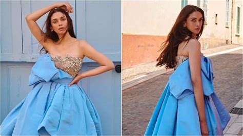 Aditi Rao Hydari S Princess Moment In First Pics From Cannes Leaves