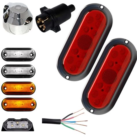 Par Lanterna Led Carretinha Reboque JetSky Kit Completo Placa