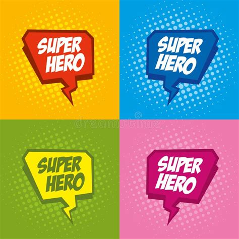 Blank Superhero Badge Superhero Logo Template On Blue Background Pop