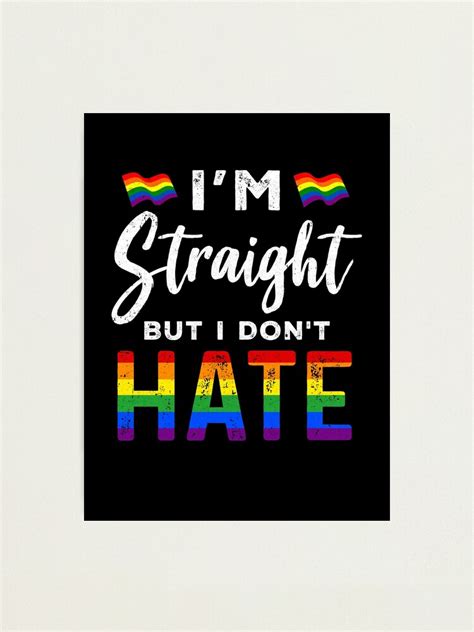 Lámina fotográfica Soy heterosexual pero no odio el mes del orgullo gay LGBT del arco iris de