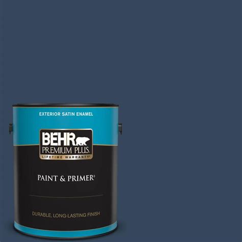 BEHR PREMIUM PLUS 1 Gal MQ5 54 Compass Blue Satin Enamel Exterior