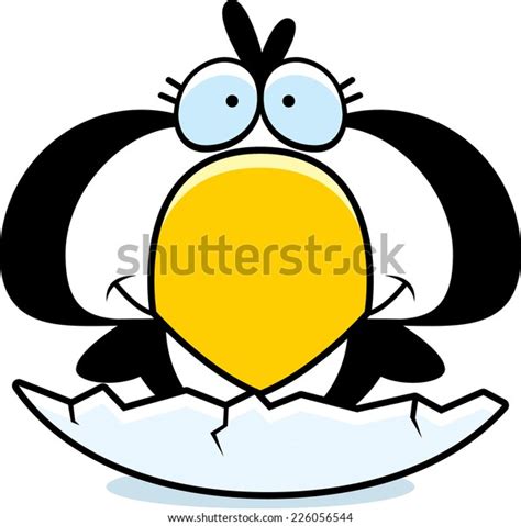 Cartoon Illustration Little Penguin Hatching Egg Stock Vector (Royalty Free) 226056544 ...