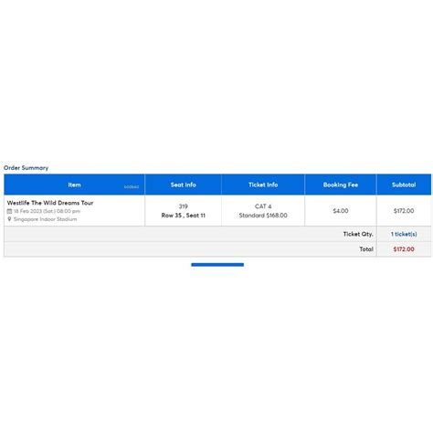 Westlife The Wild Dreams Tour Singapore Feb Cat Ticket Tickets