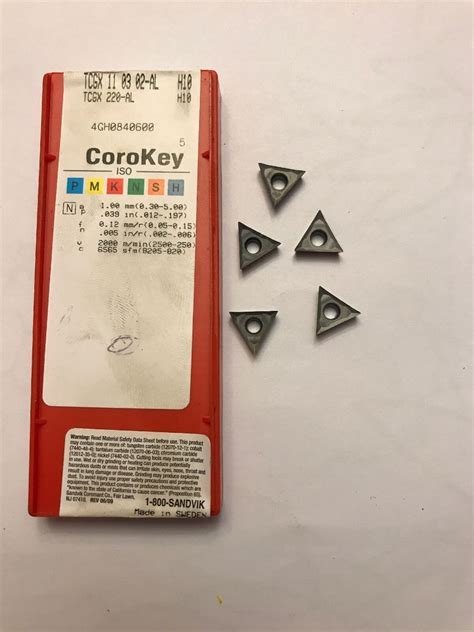 Sandvik Coromant Carbide Inserts TCGX110302 AL H10 Qty 5 EBay