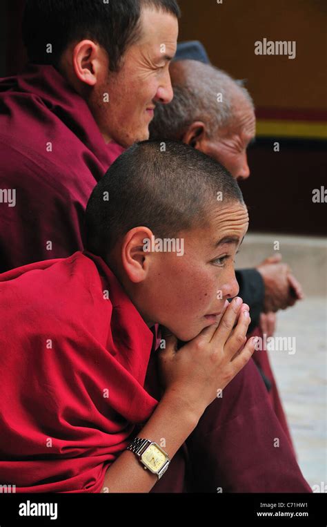 Buddhist monks at Hemis Gompa Stock Photo - Alamy