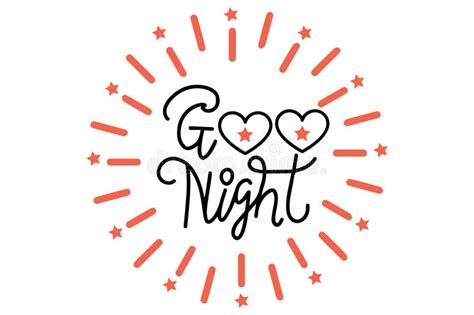 Handwritten Good Night Text Vector Illustration Stock Vector ...