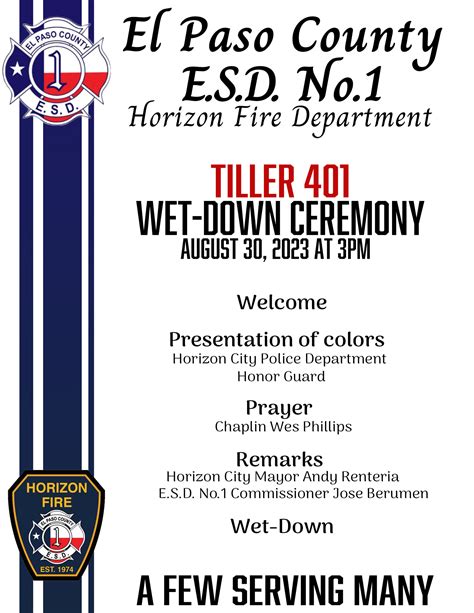 Wet Down Ceremony August 30 2023 3 00pm El Paso County Emergency