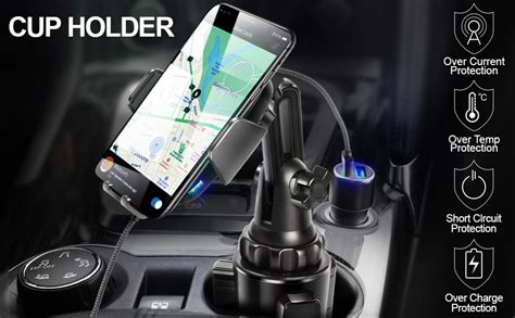 Upgraded Topgo Cup Holder Phone Mount Wireless Charger Universal Cell