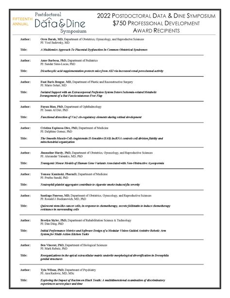 Postdoctoral Research Symposium Office Of Academic Career Development