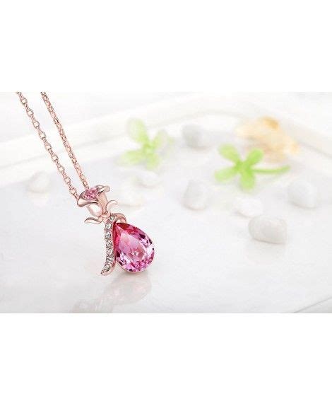 Fappac Flower Pendant Necklace Enriched With Swarovski Crystals K