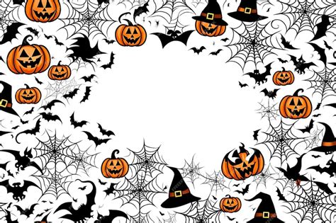 Premium AI Image | Scary halloween border frame with white color background