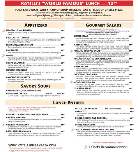 The Rotelli Menu Lunch – Rotelli – Corporate Site