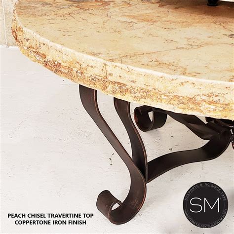 Round Natural Travertine Coffee Table. Handcrafted Luxury Furniture ...