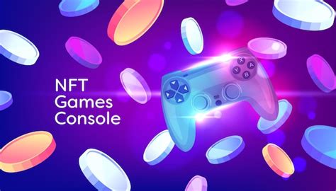 Contr Leur De Jeu Nft Games Console Avec Monnaie Crypto Jetons Sur Fond