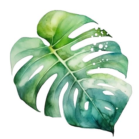 Premium Vector Watercolor Monstera Leaf Hand Drawn Illustration