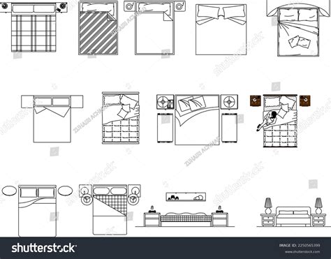 Collection Simple Bed Illustration Vector Sketches Stock Vector (Royalty Free) 2250565399 ...