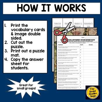 Us Exploration And Settlement Picture Puzzle Station Or Small Group