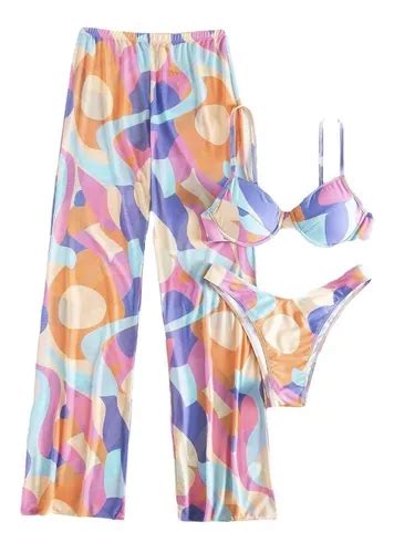 Bikini Biquíni Estampado Aro Saída De Praia Lançamento m