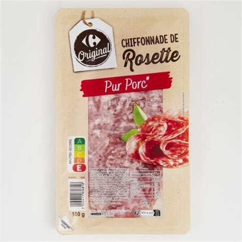 Chiffonnade de rosette CARREFOUR la barquette de 100g à Prix Carrefour