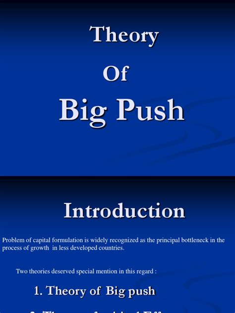 theory  big push final  economic growth economics