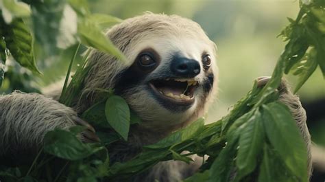 Premium AI Image | a sloth in a tree