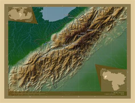 Merida, Venezuela. Physical. Labelled Points of Cities Stock ...