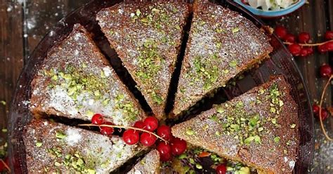 Carrot Pistachio And Coconut Cake With Rose Scented Cream Recipe Yummly Recipe Pistachio