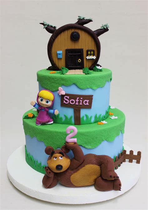 Masha Y El Oso Cake Violeta Glace Birthday Cake Bear Birthday Party