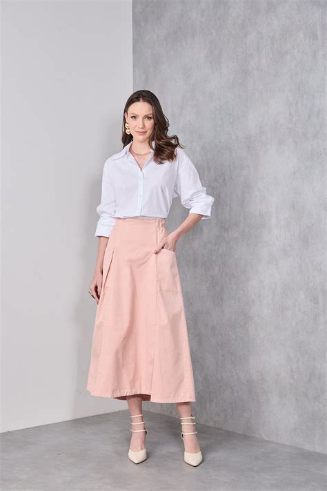 Saia Sarja Nude Moda Evangélica Roupas Evangélicas