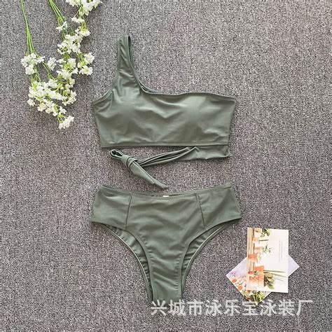 Generic Swimsuit Women S New One Shoulder Banded Bikini Split Swimsuit Vest Swimwear
