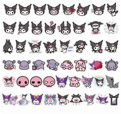 50 Pcs Cartoon Cute Classic Stickers Cute Kuromi Stickers Etsy